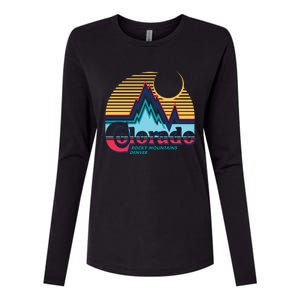 Retro Colorado Rocky Mountains Womens Cotton Relaxed Long Sleeve T-Shirt