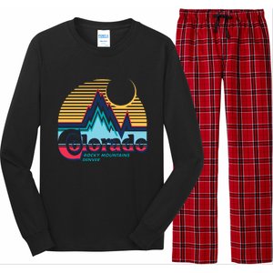 Retro Colorado Rocky Mountains Long Sleeve Pajama Set