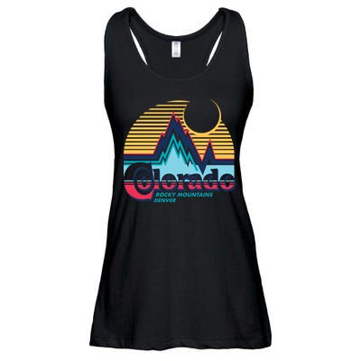 Retro Colorado Rocky Mountains Ladies Essential Flowy Tank