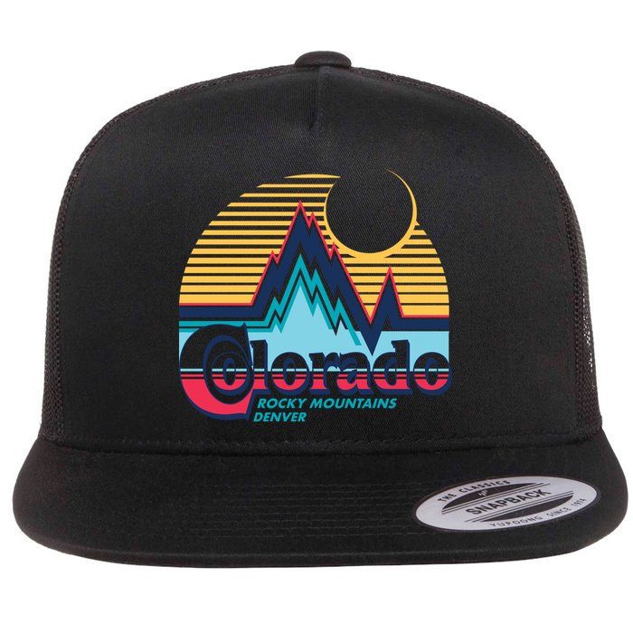 Retro Colorado Rocky Mountains Flatbill Hat