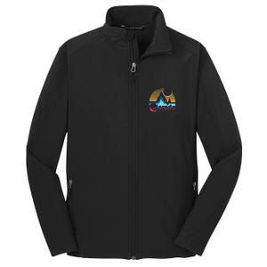 Retro Colorado Rocky Mountains Core Soft Shell Jacket