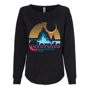 Retro Colorado Rocky Mountains Womens California Wash Sweatshirt