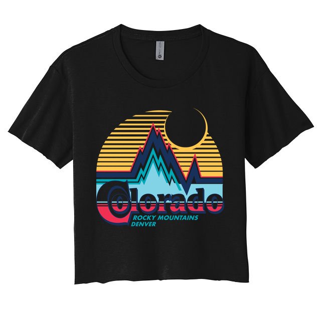 Retro Colorado Rocky Mountains Crop Top
