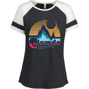 Retro Colorado Rocky Mountains Enza Ladies Jersey Colorblock Tee