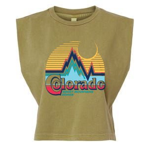 Retro Colorado Rocky Mountains Garment-Dyed Women's Muscle Tee