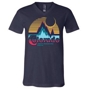 Retro Colorado Rocky Mountains V-Neck T-Shirt