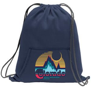 Retro Colorado Rocky Mountains Sweatshirt Cinch Pack Bag