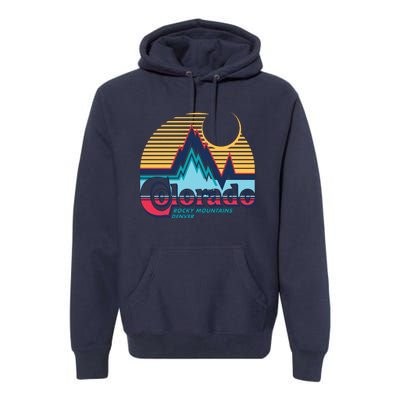 Retro Colorado Rocky Mountains Premium Hoodie