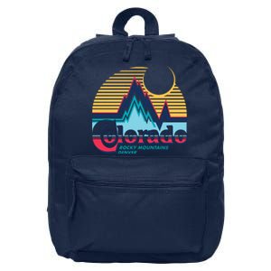 Retro Colorado Rocky Mountains 16 in Basic Backpack