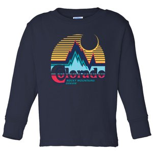 Retro Colorado Rocky Mountains Toddler Long Sleeve Shirt