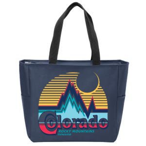 Retro Colorado Rocky Mountains Zip Tote Bag