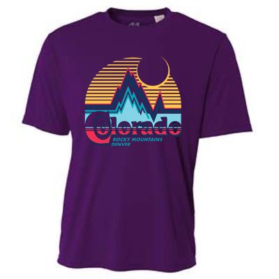 Retro Colorado Rocky Mountains Cooling Performance Crew T-Shirt