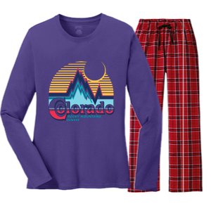 Retro Colorado Rocky Mountains Women's Long Sleeve Flannel Pajama Set 