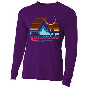 Retro Colorado Rocky Mountains Cooling Performance Long Sleeve Crew