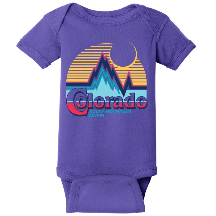Retro Colorado Rocky Mountains Baby Bodysuit