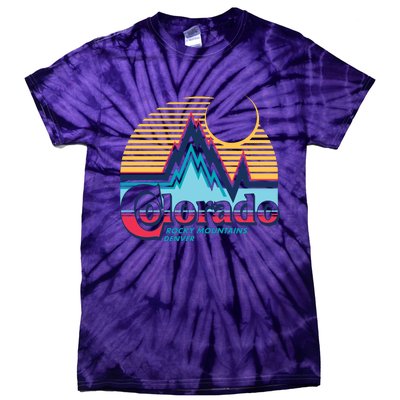 Retro Colorado Rocky Mountains Tie-Dye T-Shirt