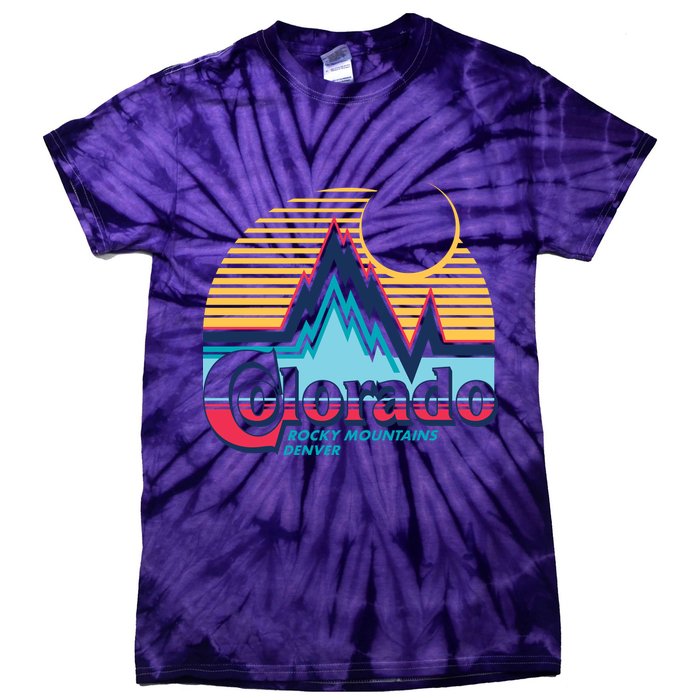 Retro Colorado Rocky Mountains Tie-Dye T-Shirt