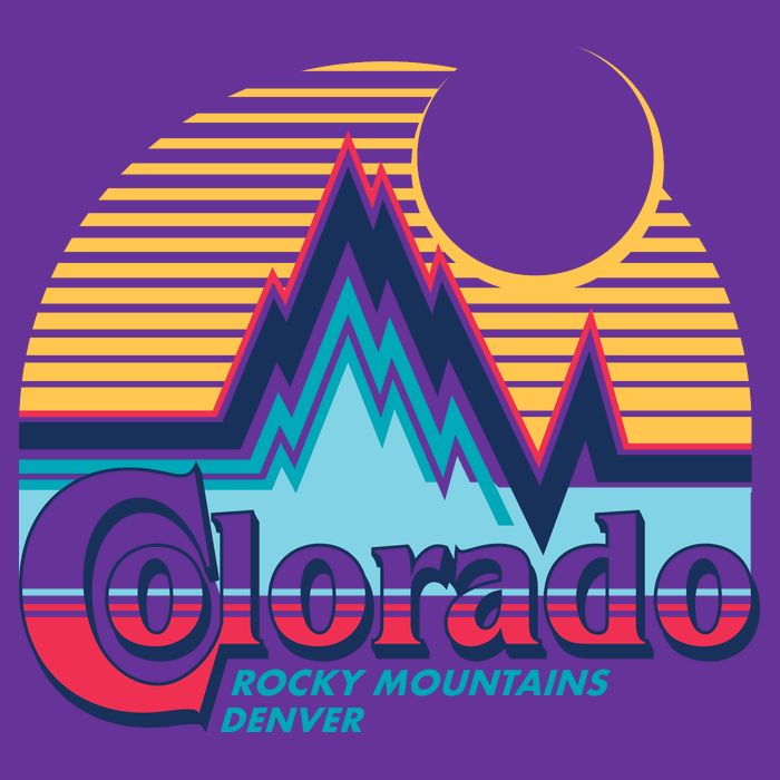 Retro Colorado Rocky Mountains Tie-Dye T-Shirt