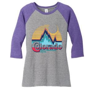 Retro Colorado Rocky Mountains Women's Tri-Blend 3/4-Sleeve Raglan Shirt