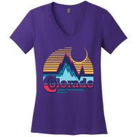 Retro Colorado Rocky Mountains Women's V-Neck T-Shirt