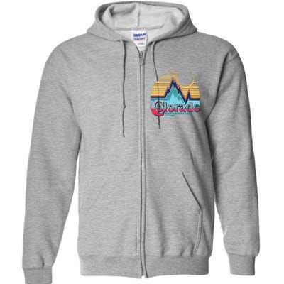 Retro Colorado Rocky Mountains Full Zip Hoodie