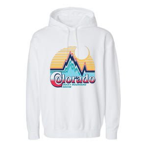 Retro Colorado Rocky Mountains Garment-Dyed Fleece Hoodie