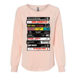 Rock Cassettes Rock Band Womens California Wash Sweatshirt