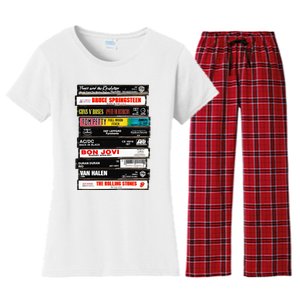 Rock Cassettes Rock Band Women's Flannel Pajama Set