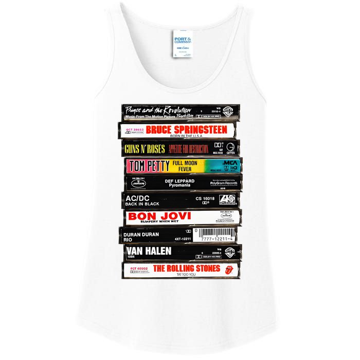 Rock Cassettes Rock Band Ladies Essential Tank