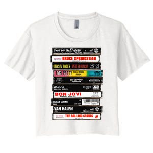 Rock Cassettes Rock Band Women's Crop Top Tee