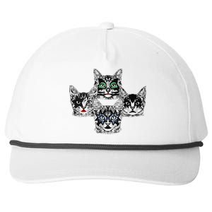 Retro Cat Rock Retro Music Concert Band Snapback Five-Panel Rope Hat