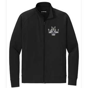 Retro Cat Rock Retro Music Concert Band Stretch Full-Zip Cadet Jacket