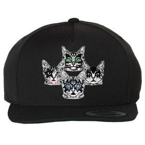 Retro Cat Rock Retro Music Concert Band Wool Snapback Cap