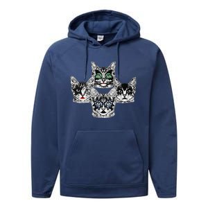 Retro Cat Rock Retro Music Concert Band Performance Fleece Hoodie