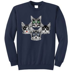 Retro Cat Rock Retro Music Concert Band Sweatshirt