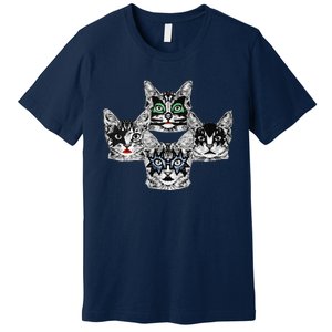 Retro Cat Rock Retro Music Concert Band Premium T-Shirt