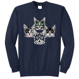 Retro Cat Rock Retro Music Concert Band Tall Sweatshirt