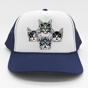 Retro Cat Rock Retro Music Concert Band Trucker Hat