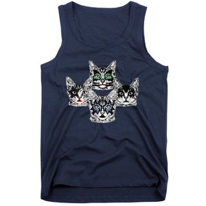 Retro Cat Rock Retro Music Concert Band Tank Top