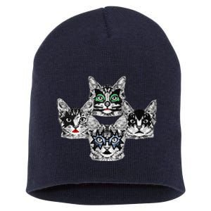 Retro Cat Rock Retro Music Concert Band Short Acrylic Beanie