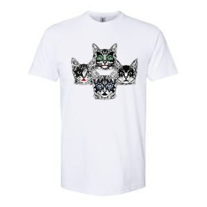 Retro Cat Rock Retro Music Concert Band Softstyle CVC T-Shirt