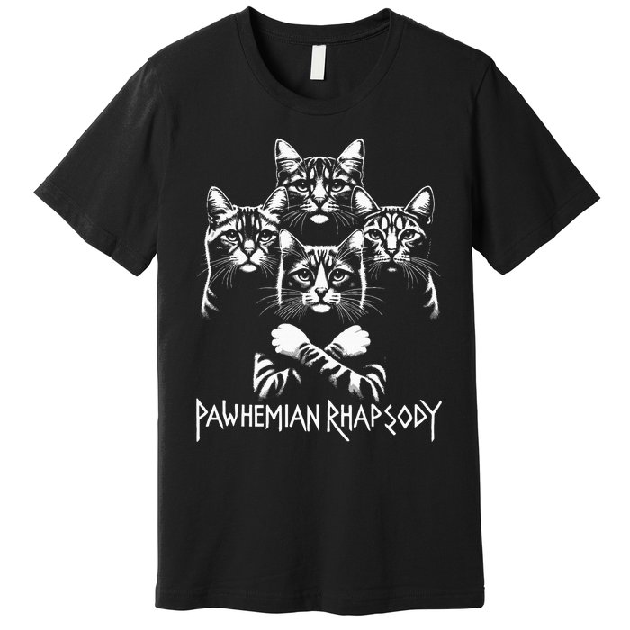 Retro Cat Rock Music Concert Band Premium T-Shirt