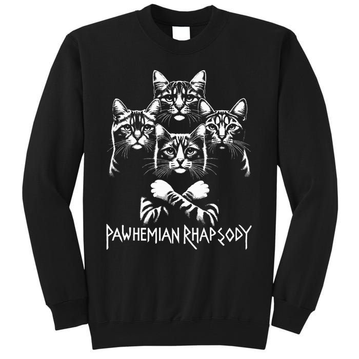 Retro Cat Rock Music Concert Band Tall Sweatshirt