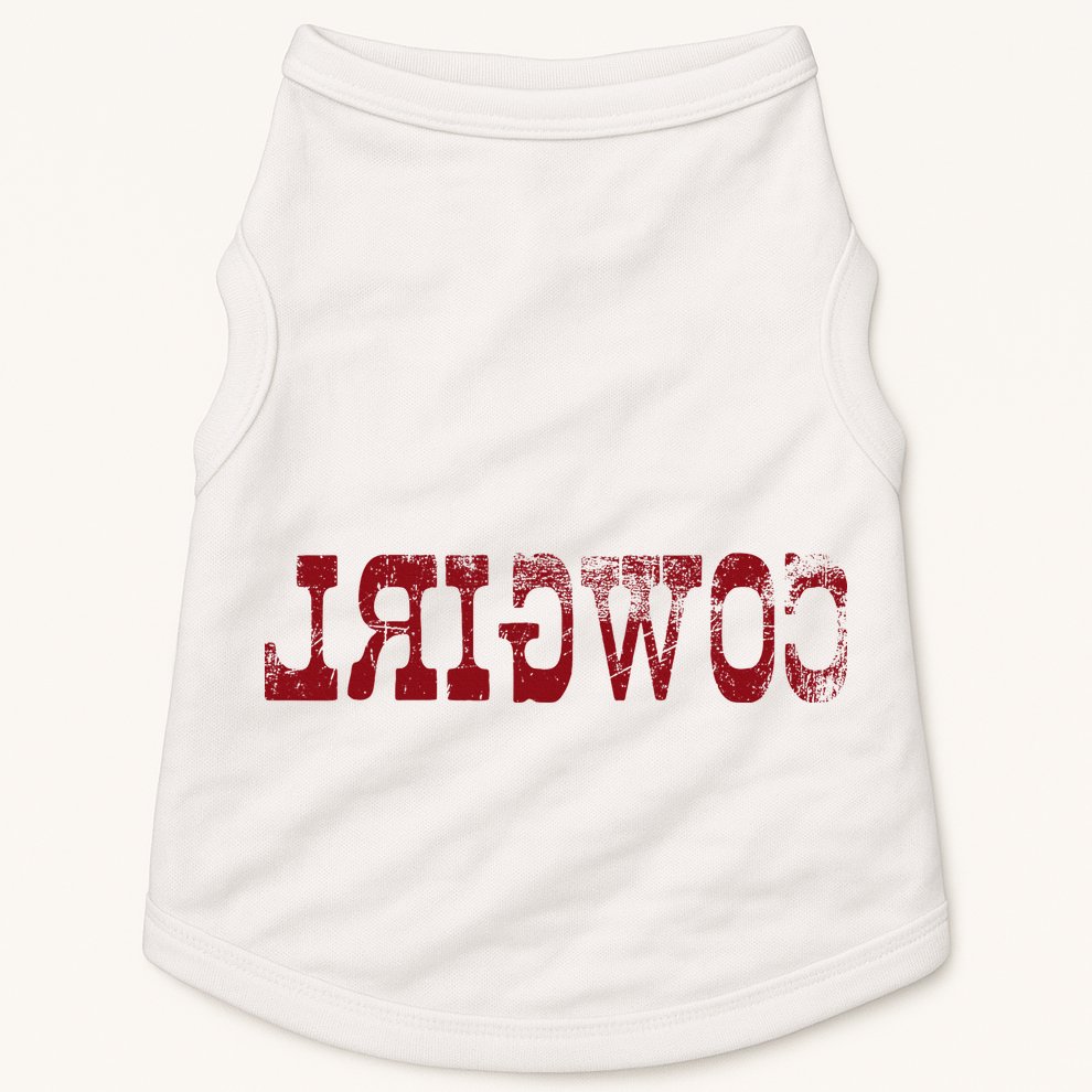 Reverse Cowgirl Rodeo Western Country Southern Gift Doggie Tank