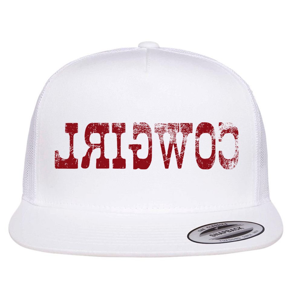 Reverse Cowgirl Rodeo Western Country Southern Gift Flat Bill Trucker Hat
