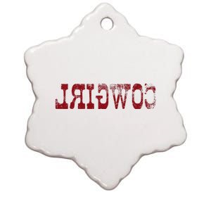 Reverse Cowgirl Rodeo Western Country Southern Gift Ceramic Star Ornament