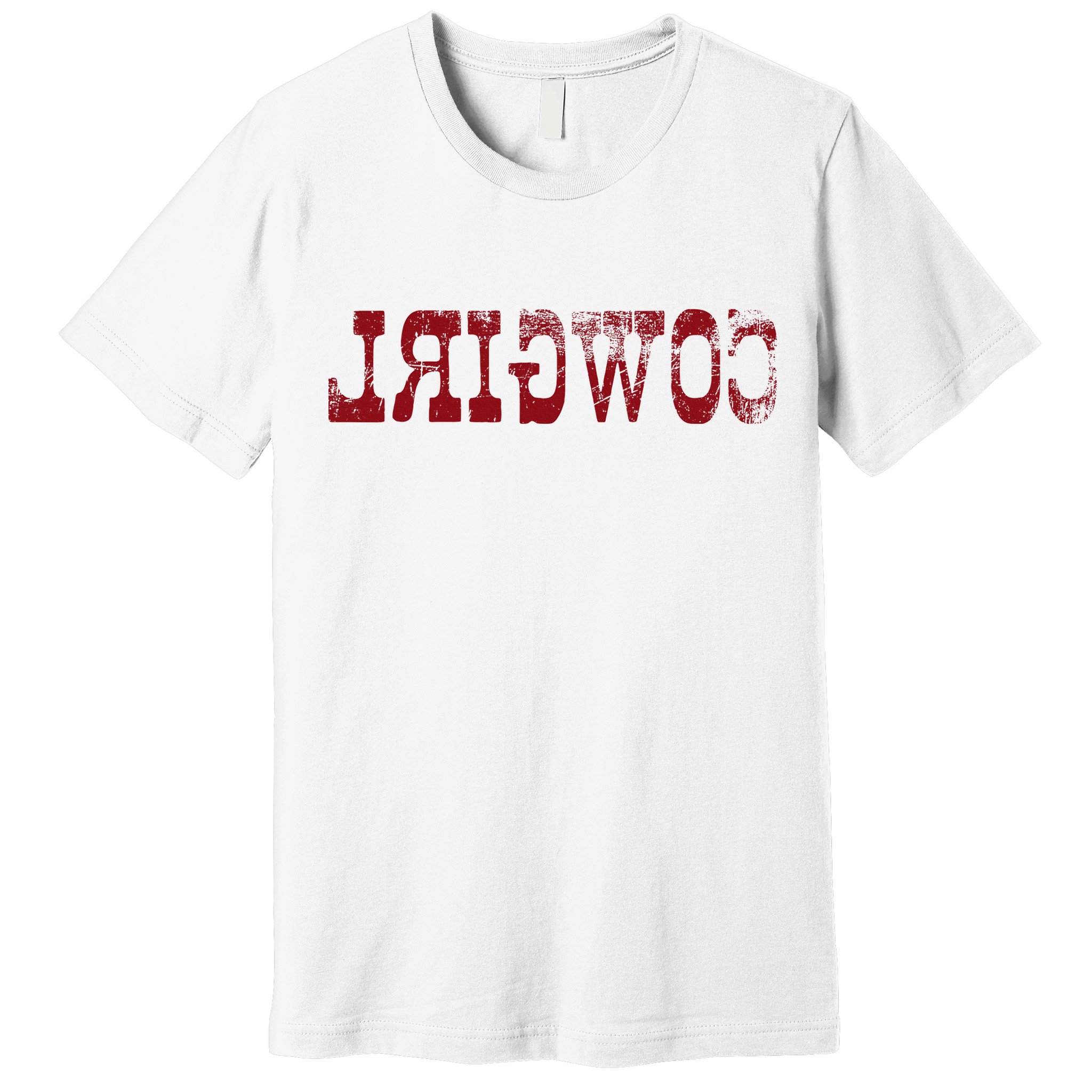 Reverse Cowgirl Rodeo Western Country Southern Gift Premium T-Shirt
