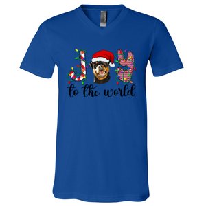 Rottweiler Christmas Rottie Xmas Party Rottweiler Cute Gift V-Neck T-Shirt