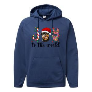 Rottweiler Christmas Rottie Xmas Party Rottweiler Cute Gift Performance Fleece Hoodie