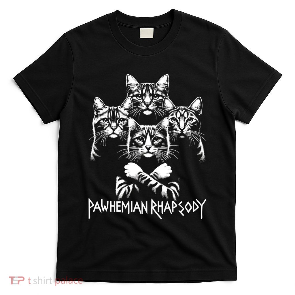 Retro Cat Rock Music Concert Band Funny Cat T-Shirt
